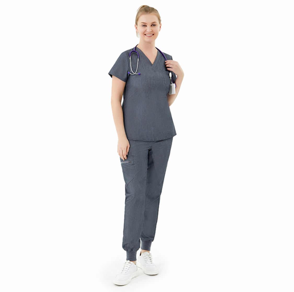 Melange Grey Medical Scrubs Uniforms